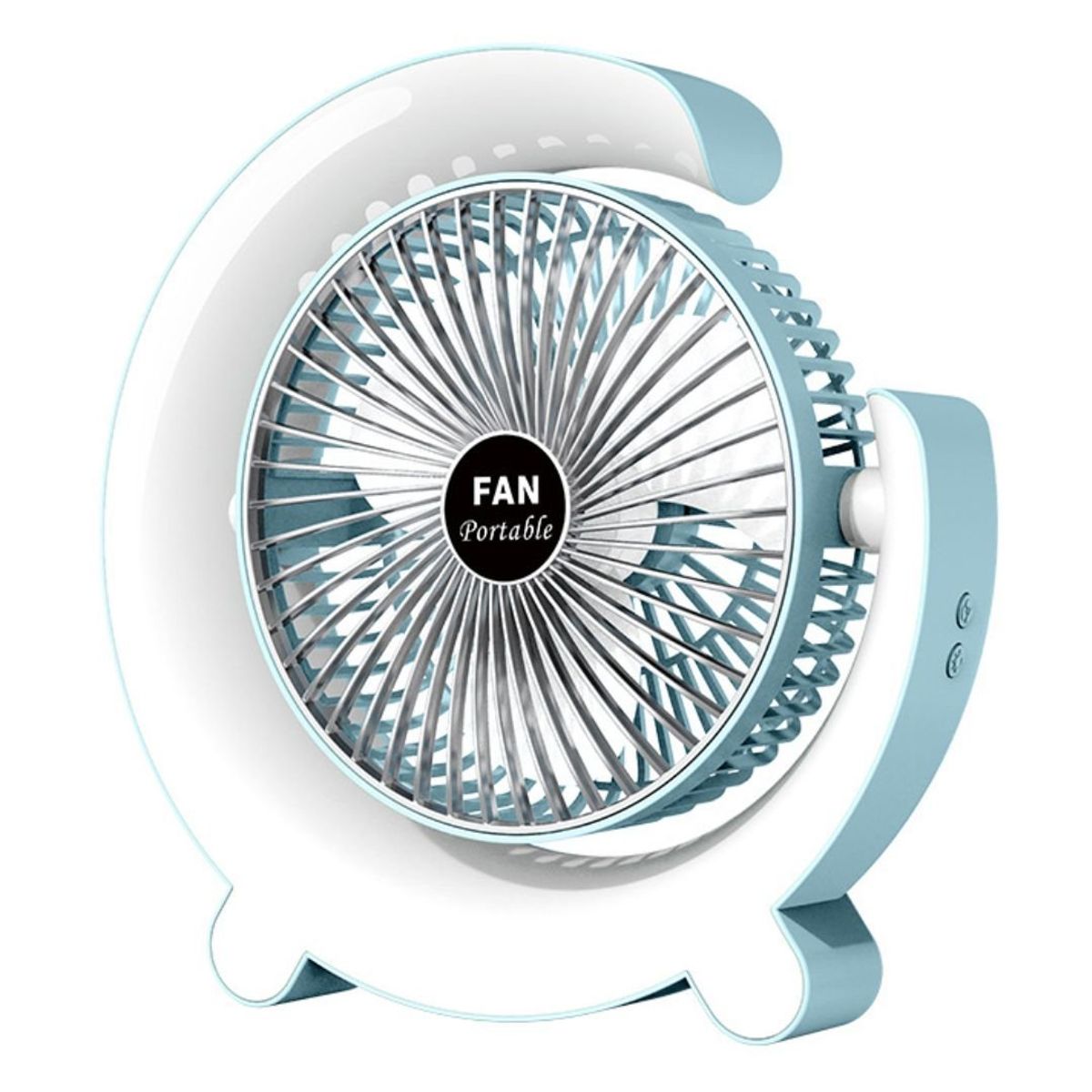 GENERICO - Ventilador Sobremesa con Luz RGB 3 Velocidades Diseño de Luna KS-2029