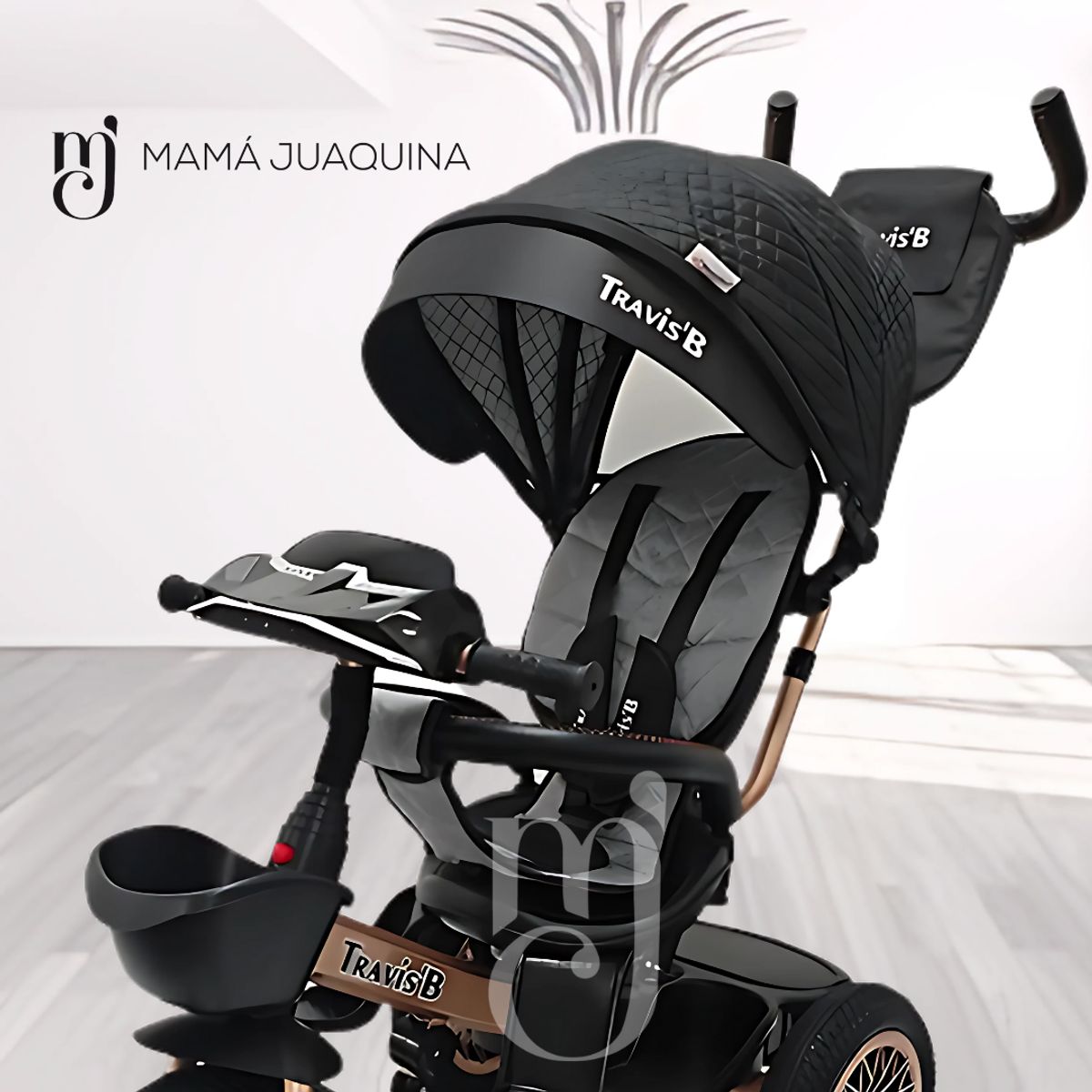 BEAUTIFUL - Triciclo Giratorio de Lujo «TRAVIS II» USB Bluetooth Black
