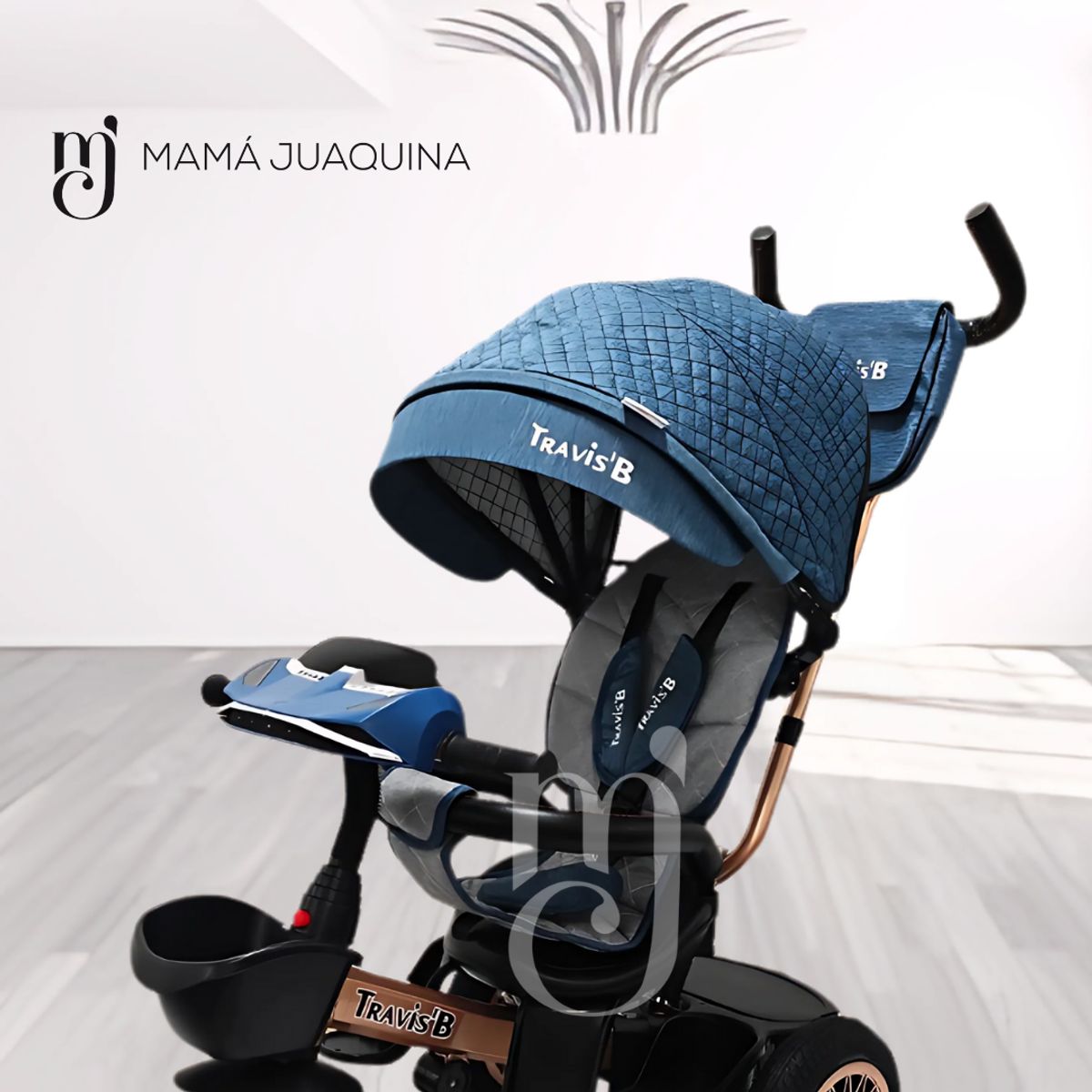 BEAUTIFUL - Triciclo Giratorio de Lujo «TRAVIS II» USB Bluetooth Blue