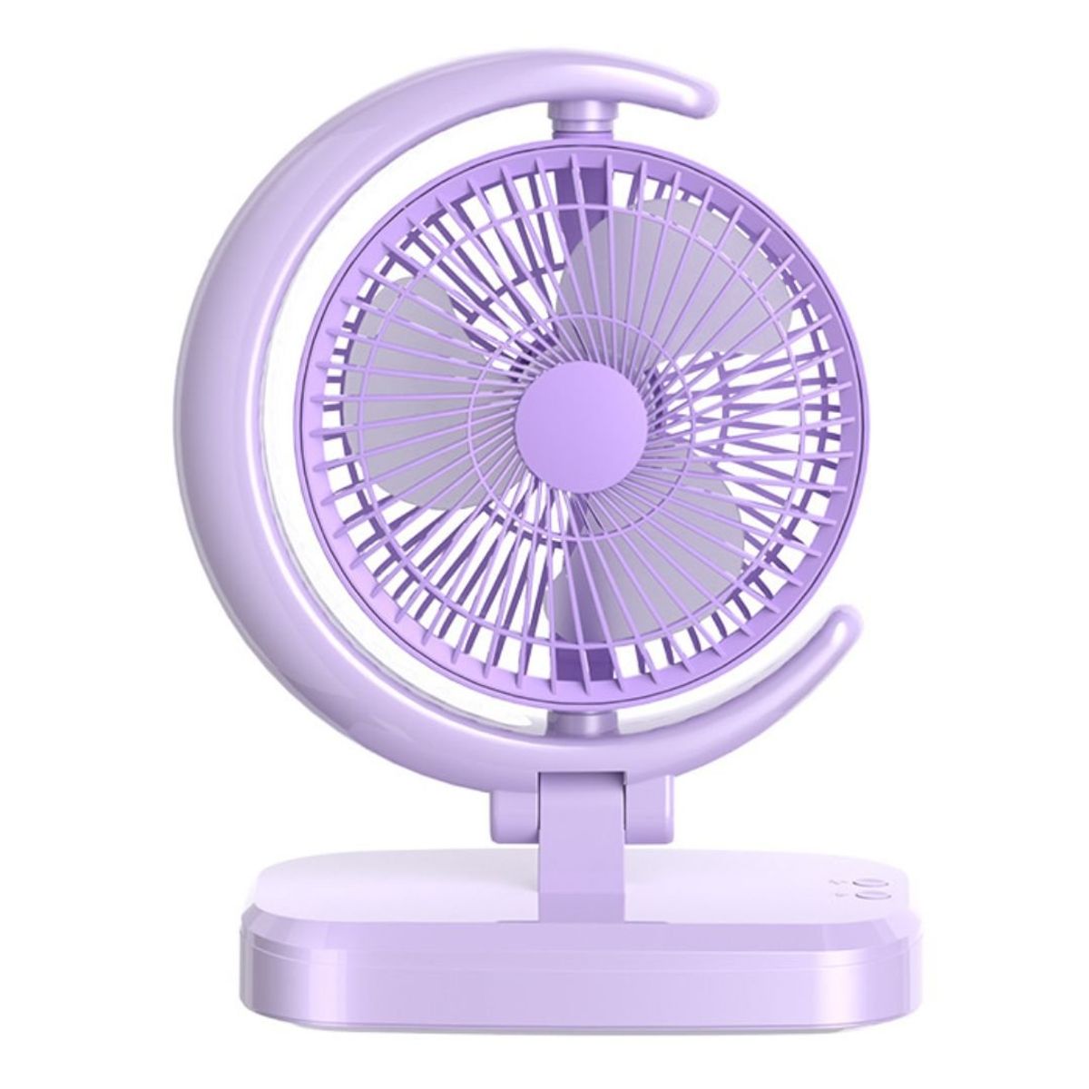 GENERICO - Ventilador Sobremesa Luz Blanca 3 Velocidades Diseño de Luna KS-2028