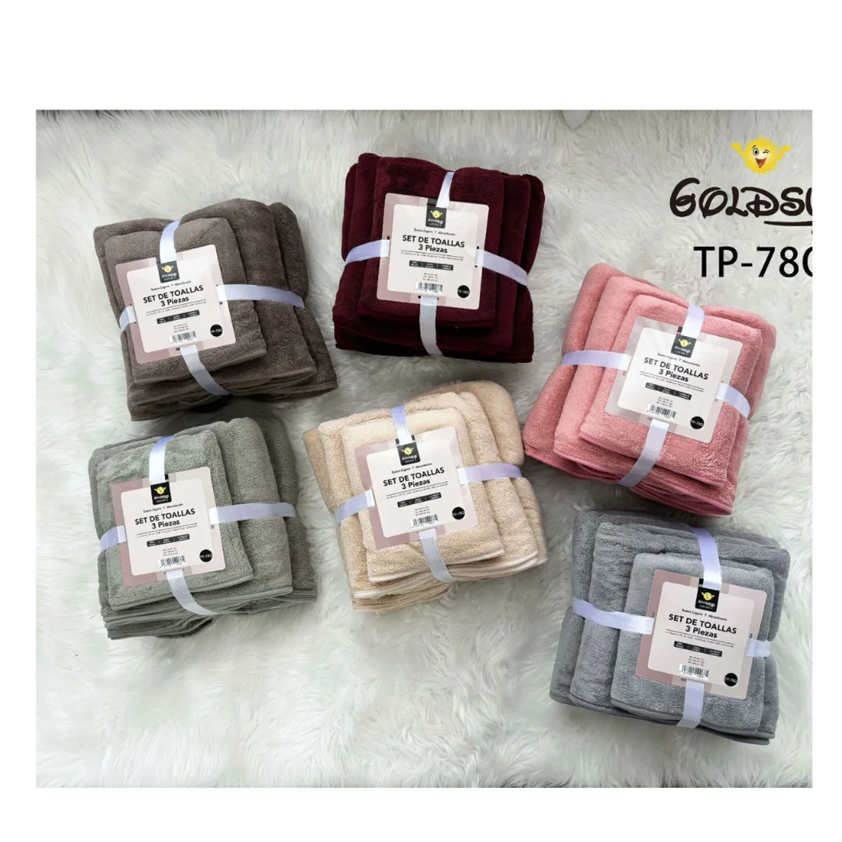 GENERICO - SET DE TOALLA 3 PIEZAS MICROFIBRA