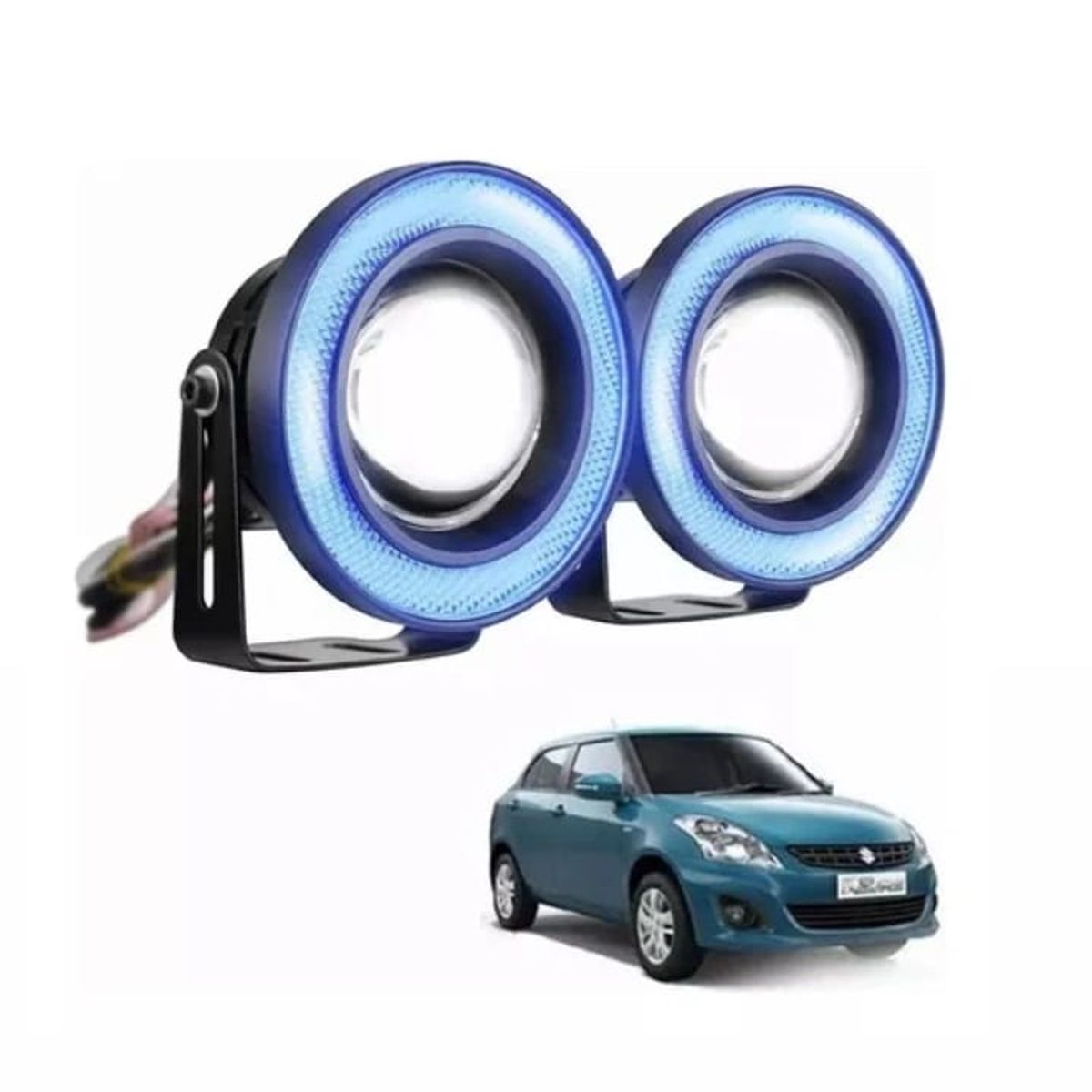 GENERICO - Par De Faros Antiniebla Auxiliares Led 3inch Ojos De Ángel