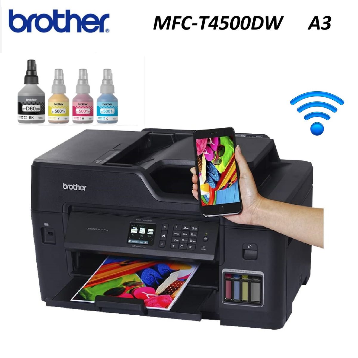 BROTHER - Impresora Brother MFC-T4500DW A3 Multifuncional Wifi ADF ETHERNET