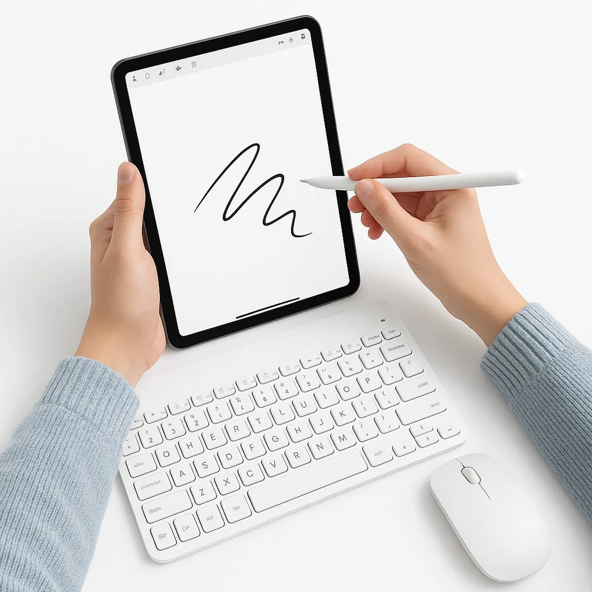 GENERICO - Teclado con Mouse Bluetooth Inalambrico para Tablet + Lapiz Universal