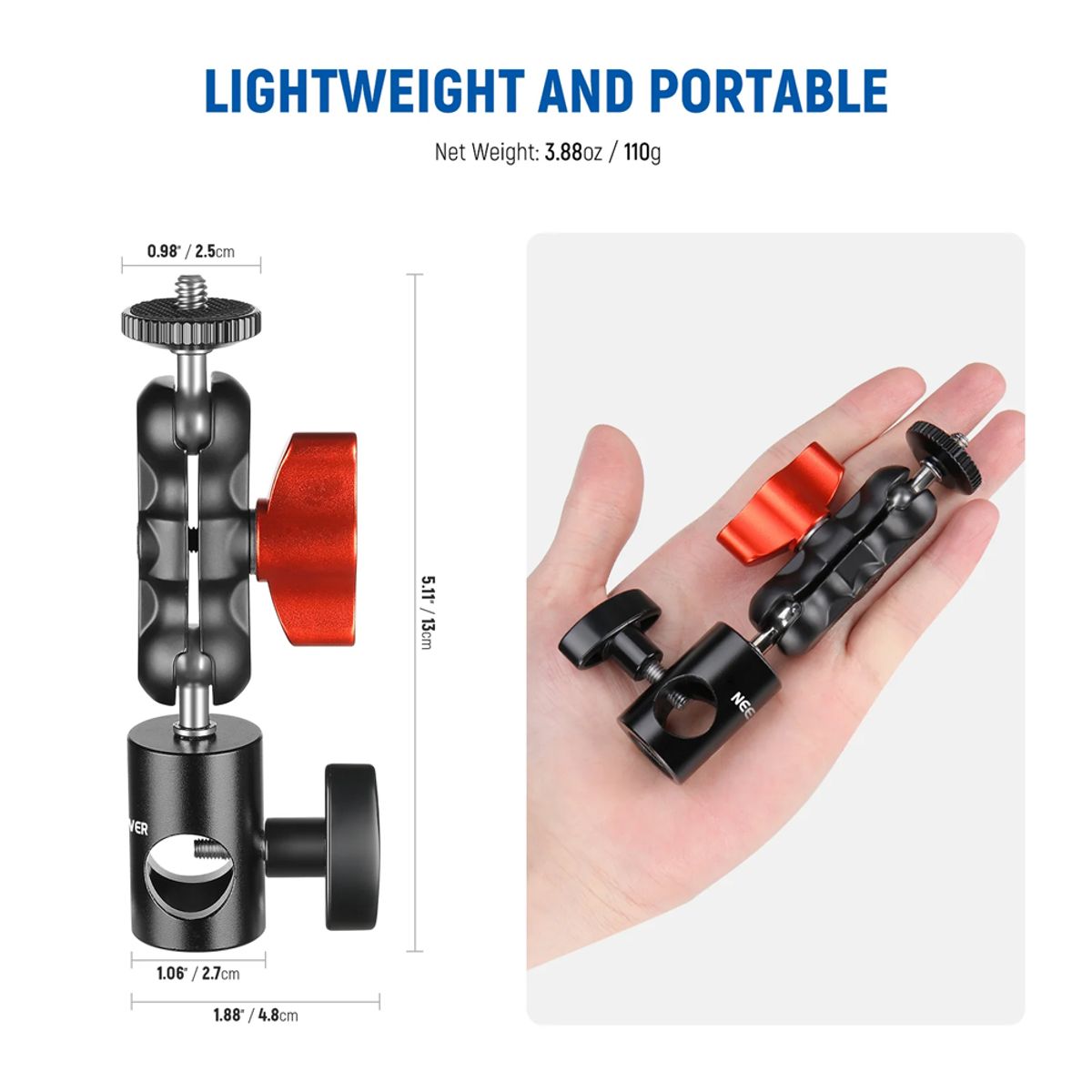 NEEWER - Adaptador Neewer con Brazo y Tornillo de 14pulg