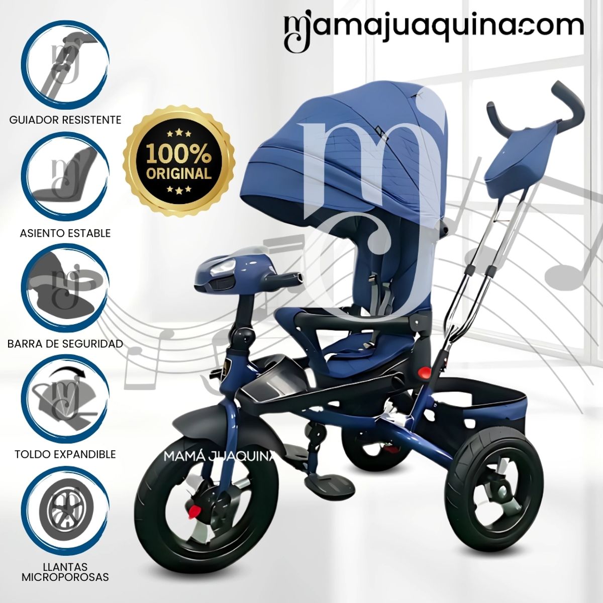 BABY KITS - Triciclo Guiador para Niños «EFABEL» Edición Limitada Blue