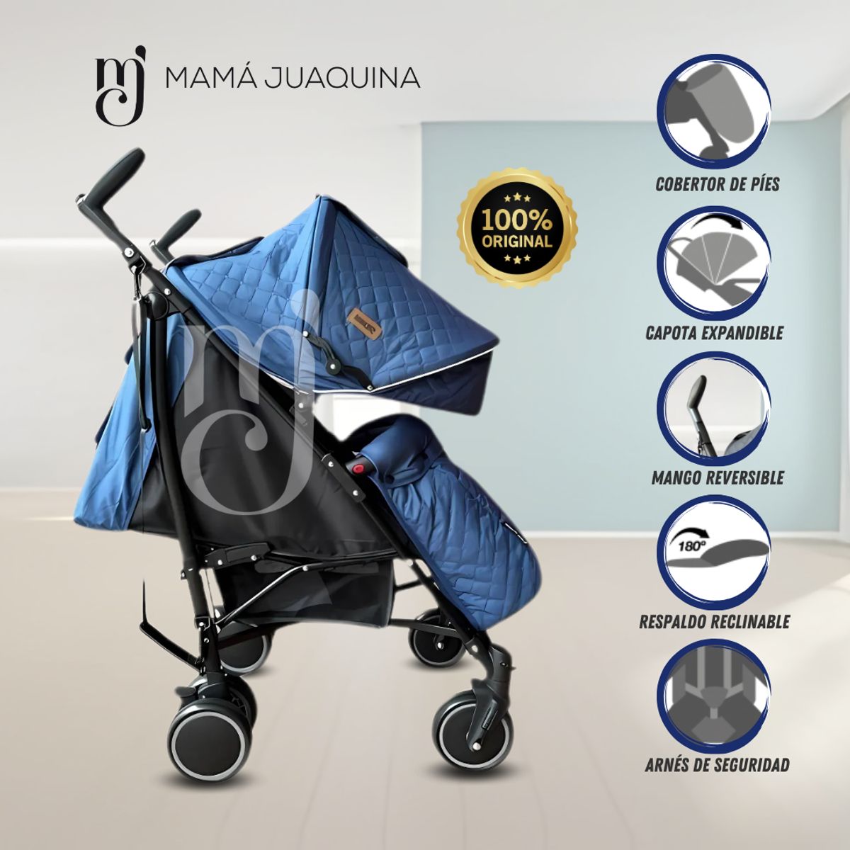 BABY HAPPY - Coche Bastón «SINNIA» Edición Limitada Azul