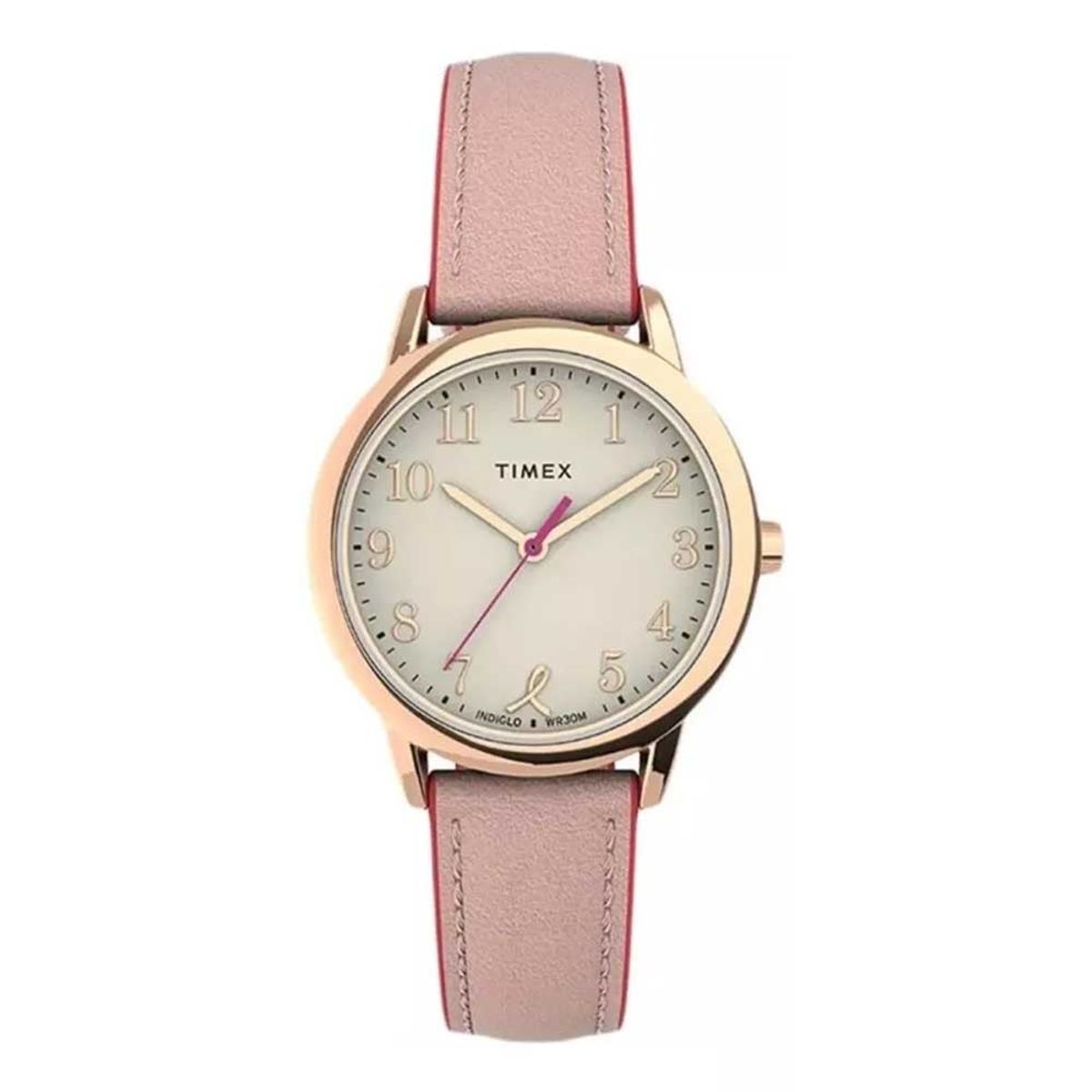 TIMEX - Reloj Timex Mujer TW2V53000 Analógico Indiglo Correa Piel - Dorado