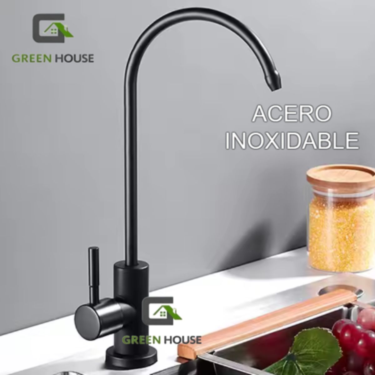 GENERICO - GRIFERIA  DE ACERO INOXIDABLE CON ADAPTADOR DE FILTRO DE AGUA