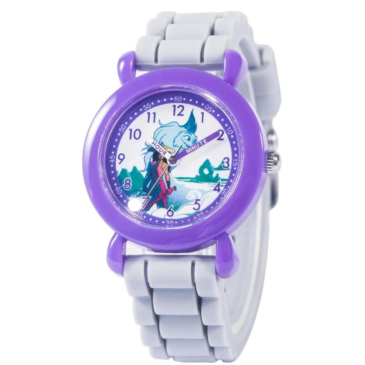 DISNEY - Reloj Infantil Disney Raya Cuarzo Analógico Silicona Morado WDS000916
