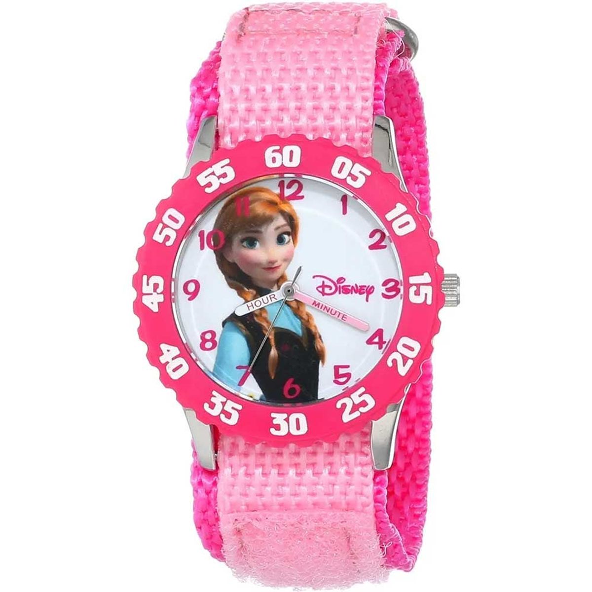 DISNEY - Reloj Infantil Disney Frozen Anna Cuarzo Analógico Velcro Rosa W000968