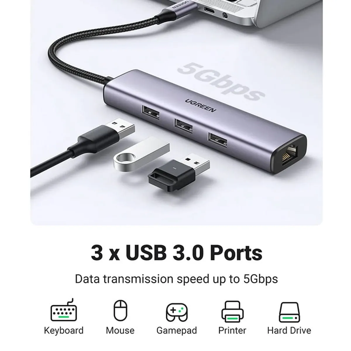 UGREEN - Adaptador USB-C a RJ45 Ugreen CM475 GIGABIT