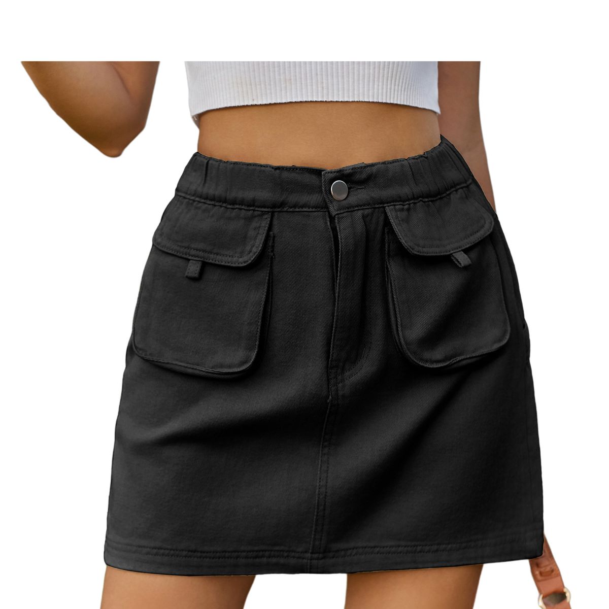 BLWOENS - Falda vaquero busto para mujeres - Negro