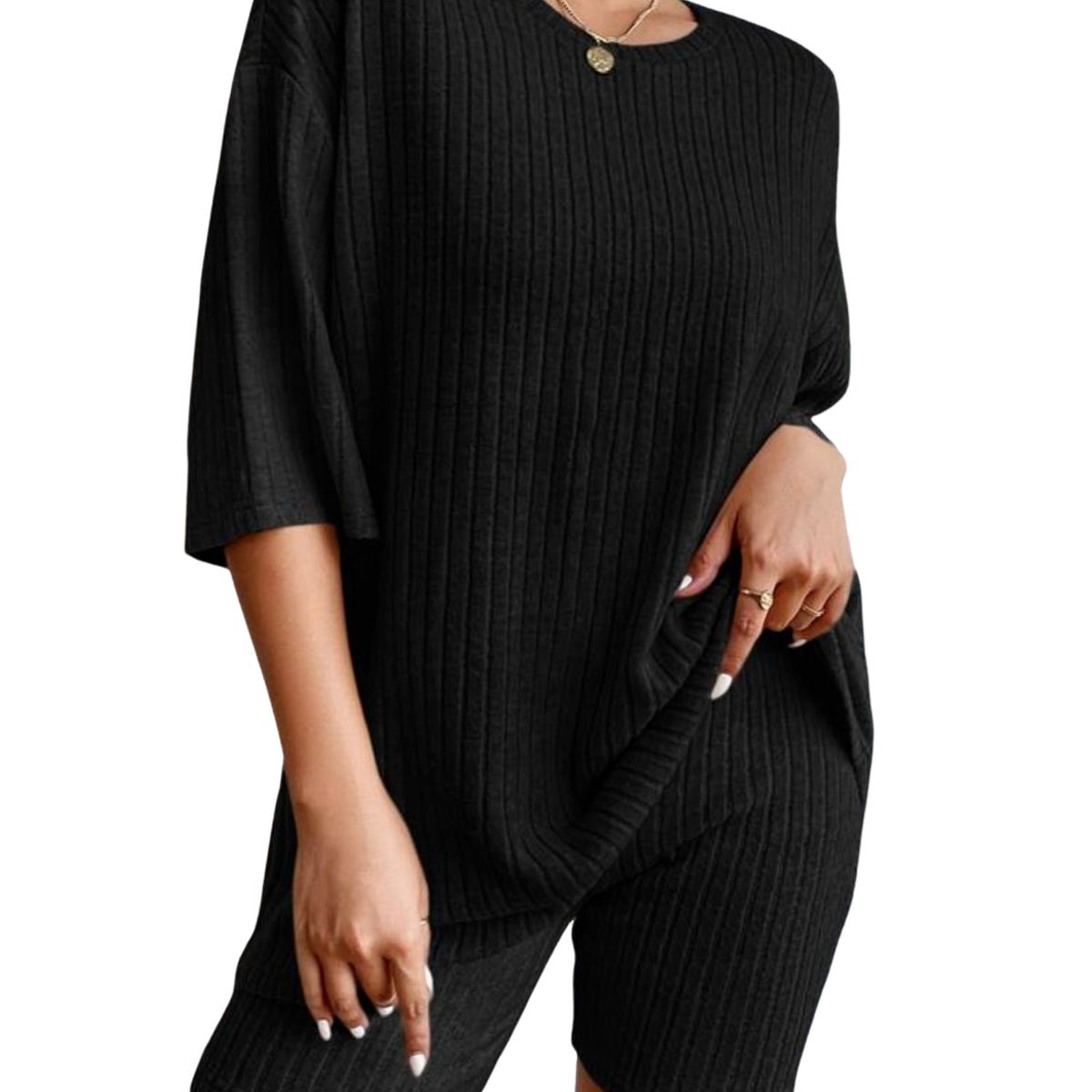 BLWOENS - Traje de verano femenino - 2 piezas - Negro