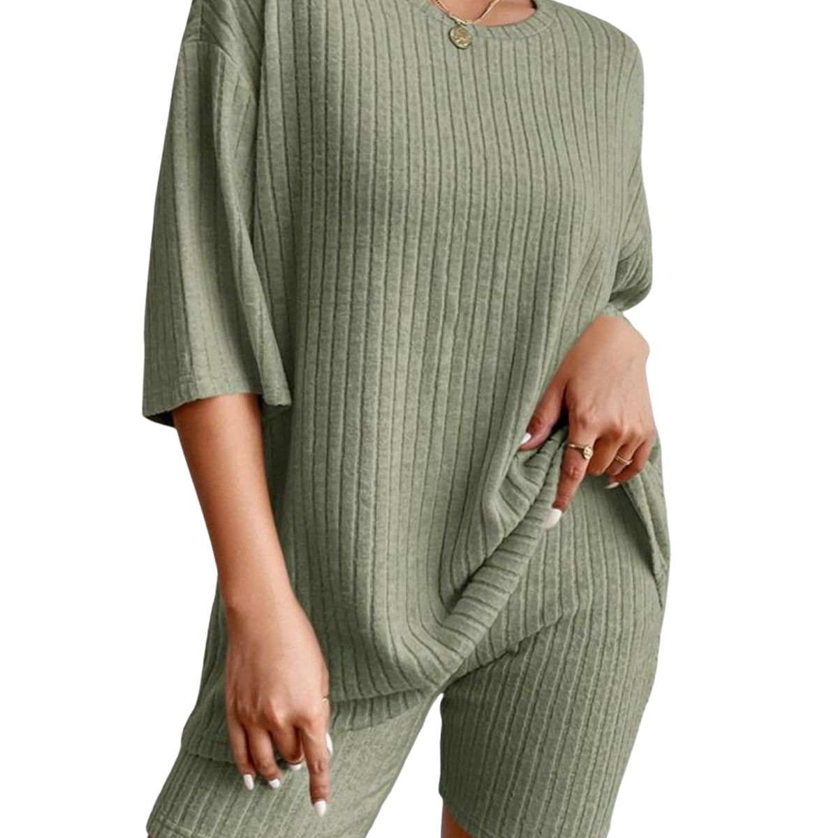 BLWOENS - Traje de verano femenino - 2 piezas - Verde