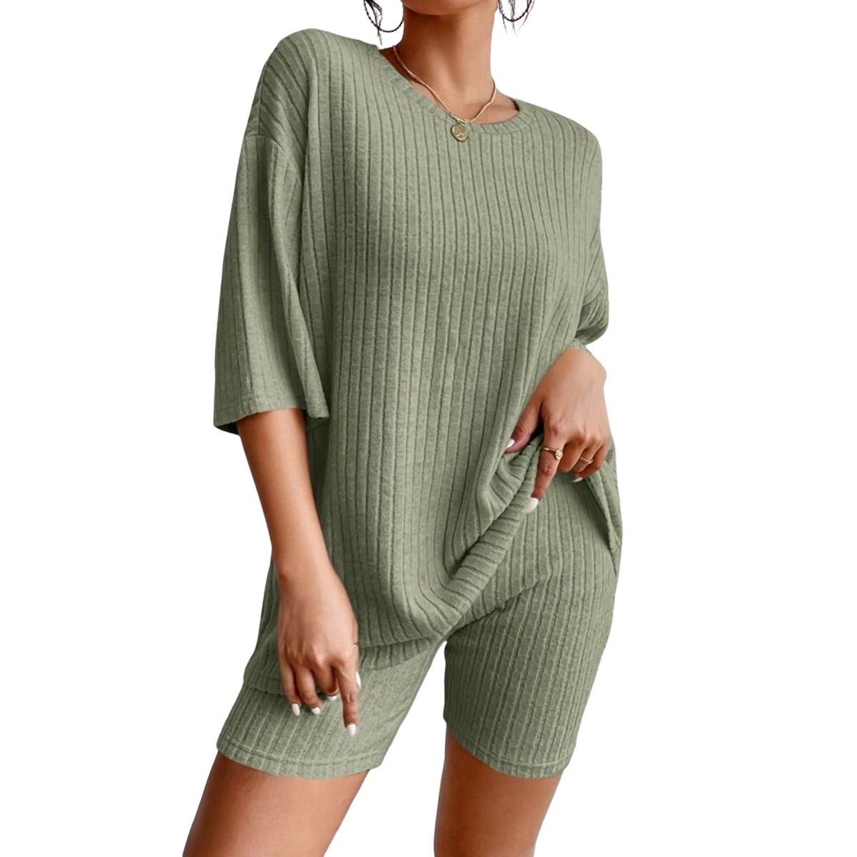 BLWOENS - Traje de verano femenino - 2 piezas - Verde