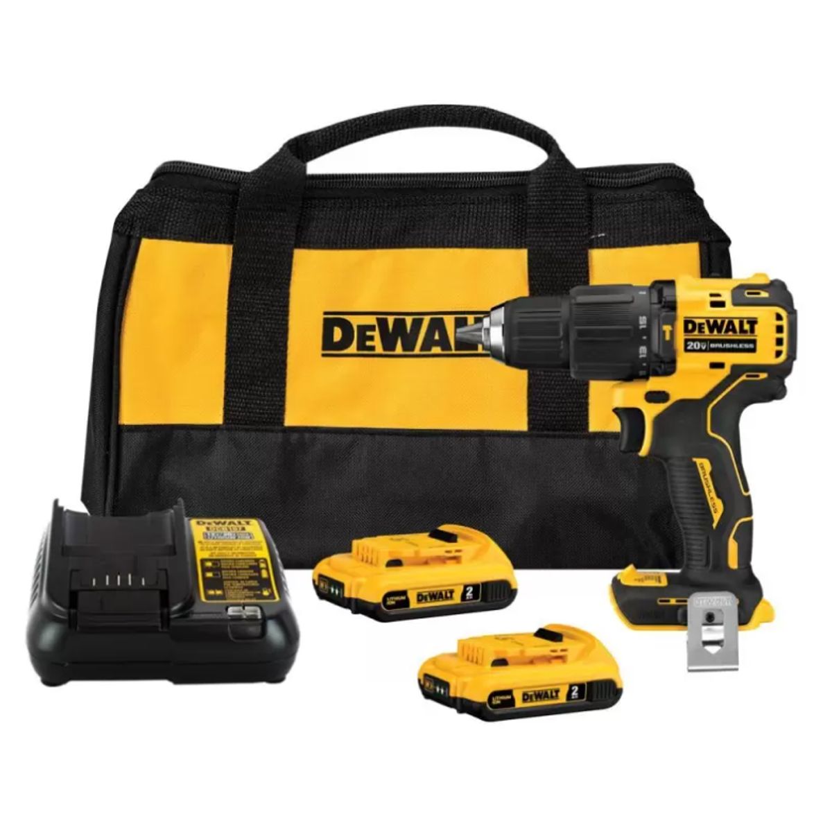 DEWALT - Taladro Percutor 1/2" 20V XR 65Nm Atomic 2 Bat 2.0 Ah Dewalt DCD709D2-B2