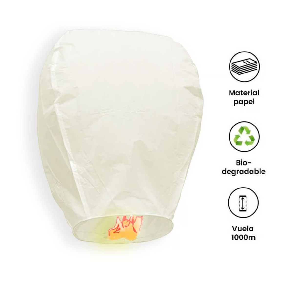 GENERICO - GLOBOS AEROSTÁTICOS DE CANTOYA PACK DE 3 UNIDADES - COLOR BLANCO