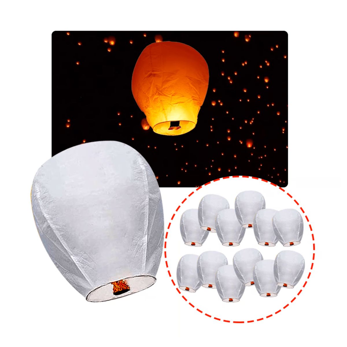 GENERICO - GLOBOS AEROSTÁTICOS DE CANTOYA X 1UND  - COLOR BLANCO