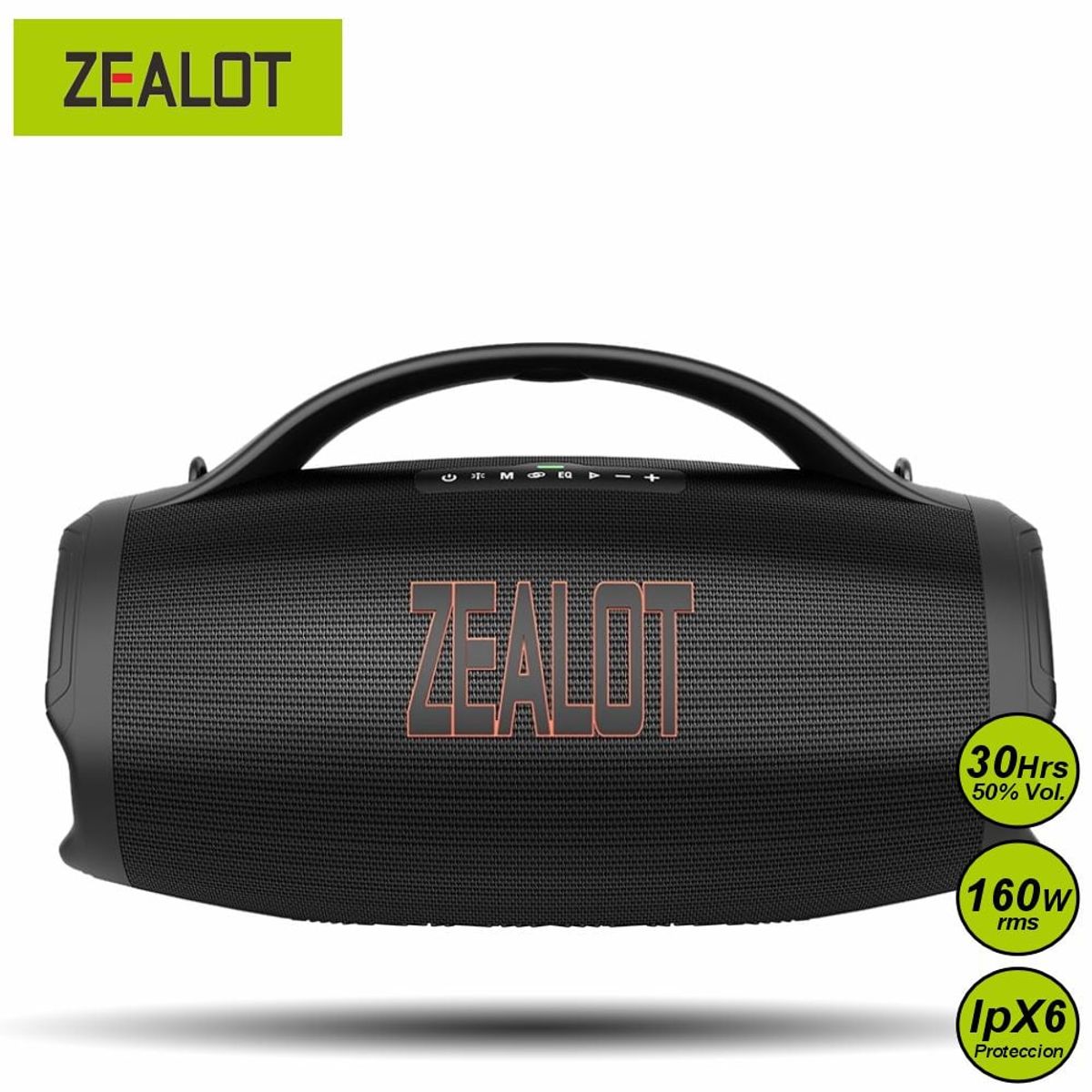 ZEALOT - Parlante Bluetooth Zealot S98 Negro Resistente al Agua 160W