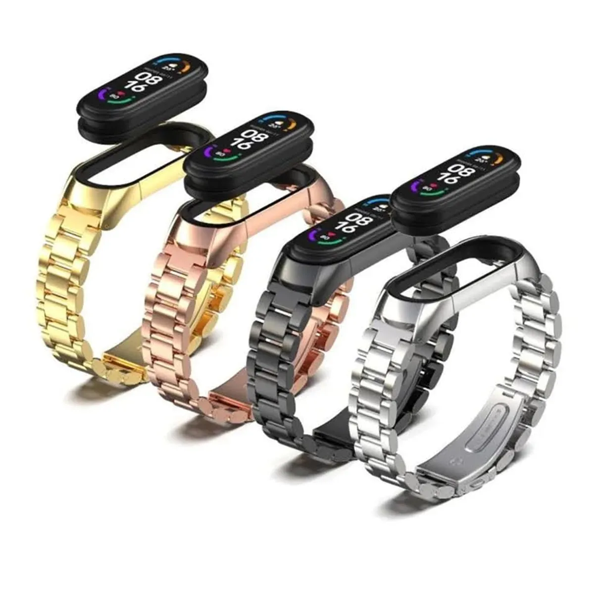 GENERICO - Correa de metal compatible con xiaomi mi smartband 8 - Dorado