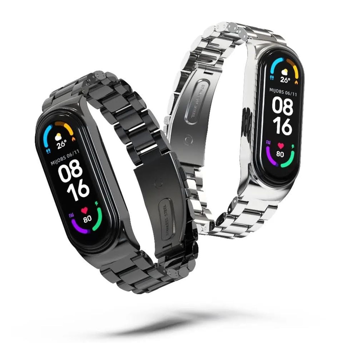 GENERICO - Correa de metal compatible con xiaomi mi smartband 8 - Plateado