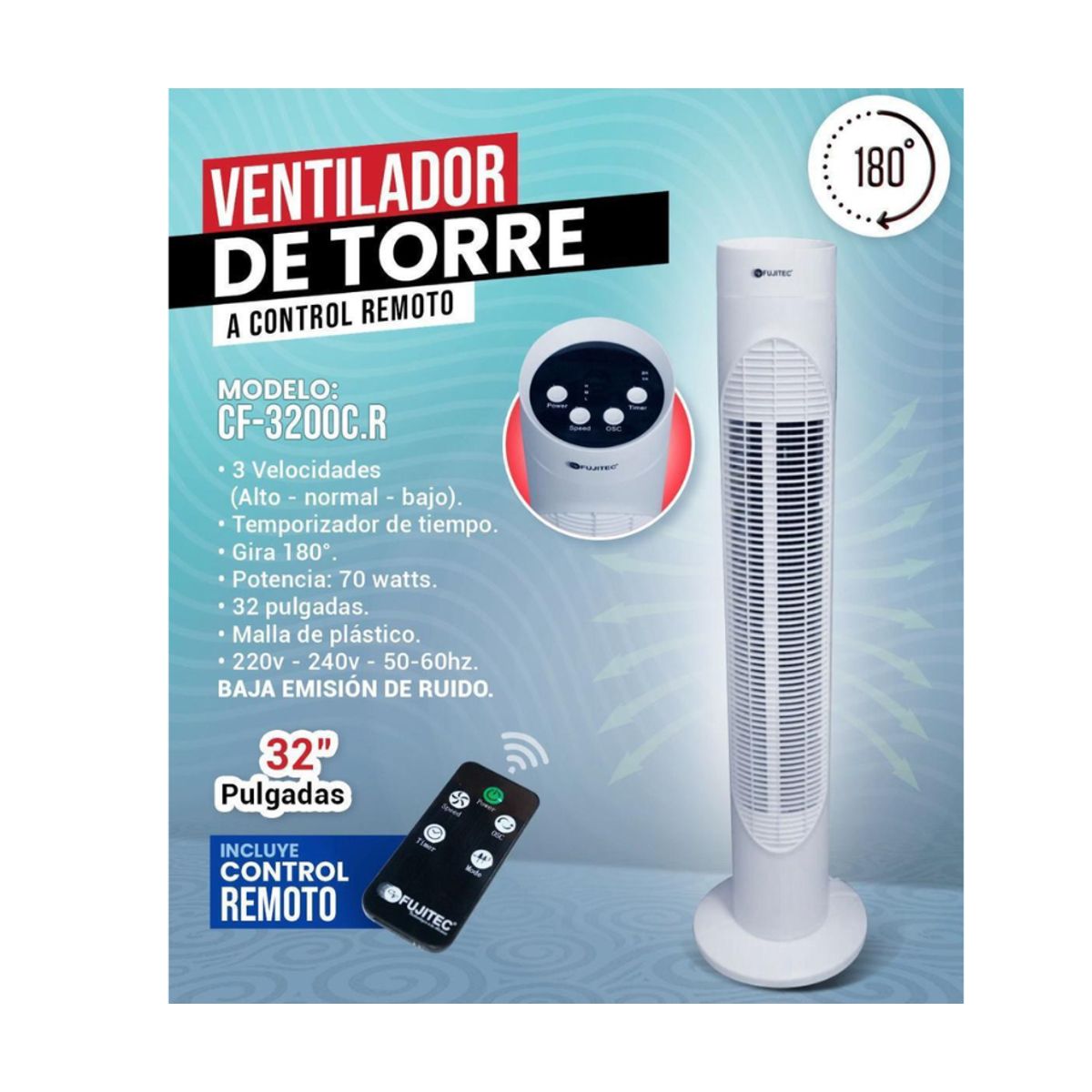 FUJITEC - VENTILADOR DE TORRE DE 32" FUJITEC  CF-3200