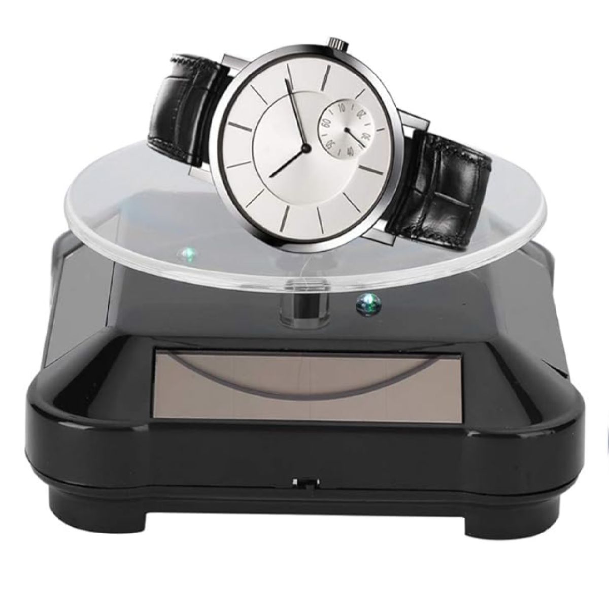 GENERICO - EXHIBIDOR MOSTRADOR GIRATORIO SOLAR Y PILAS - COLOR NEGRO