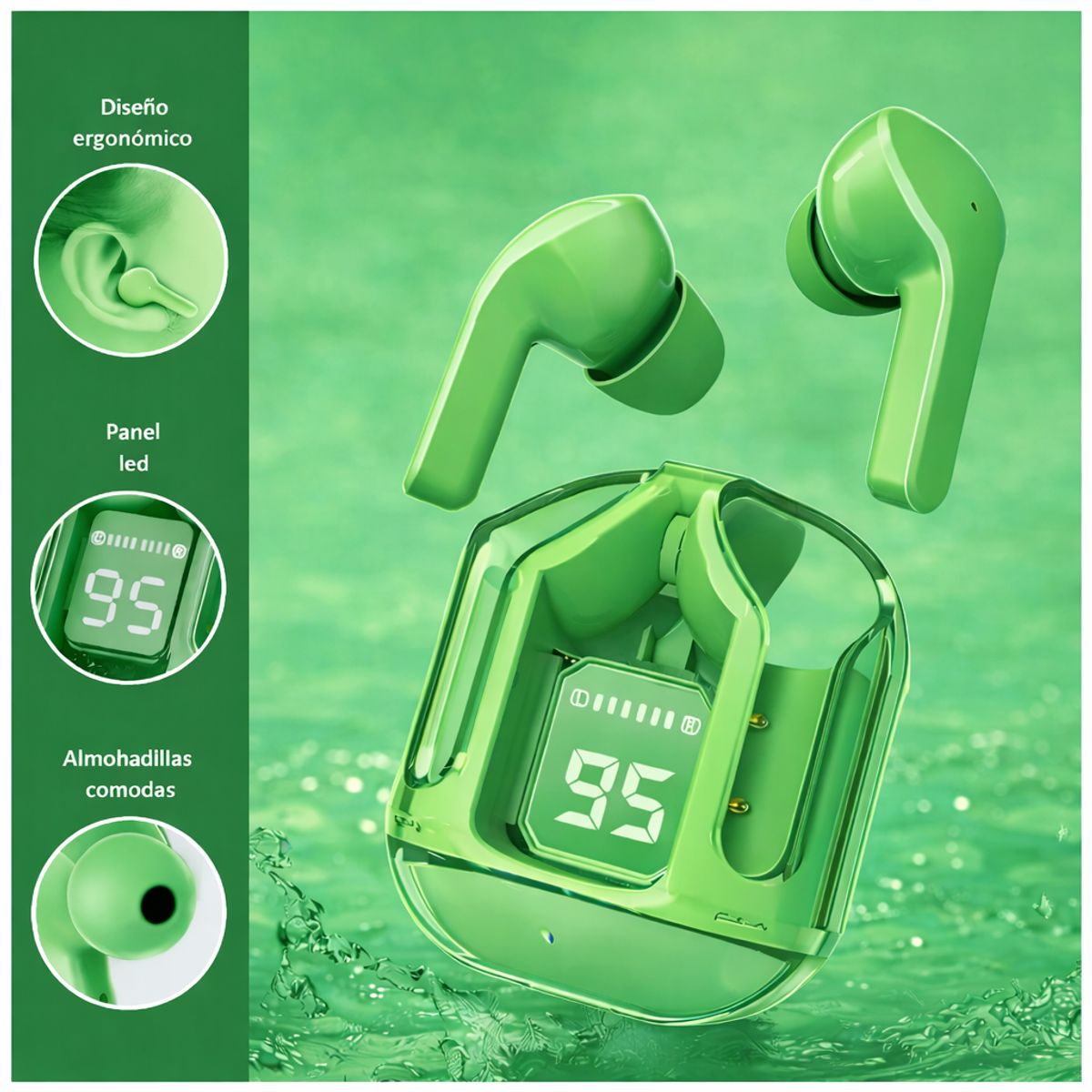 GENERICO - Audífonos Gamer Air31 Inalámbricos Verde