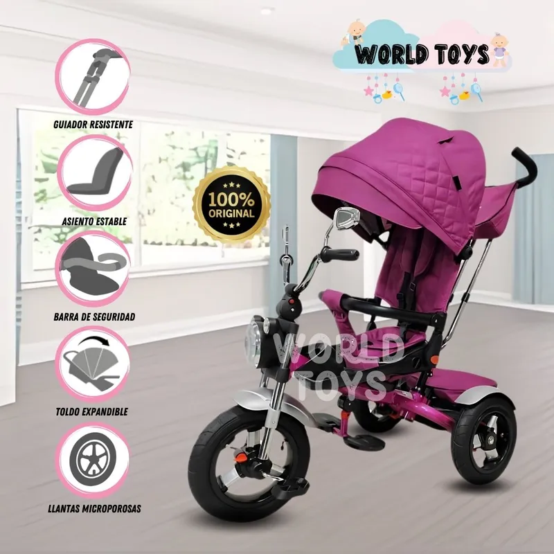 BABY KITS - Triciclo Guiador para Niños «GLINDE» Pink