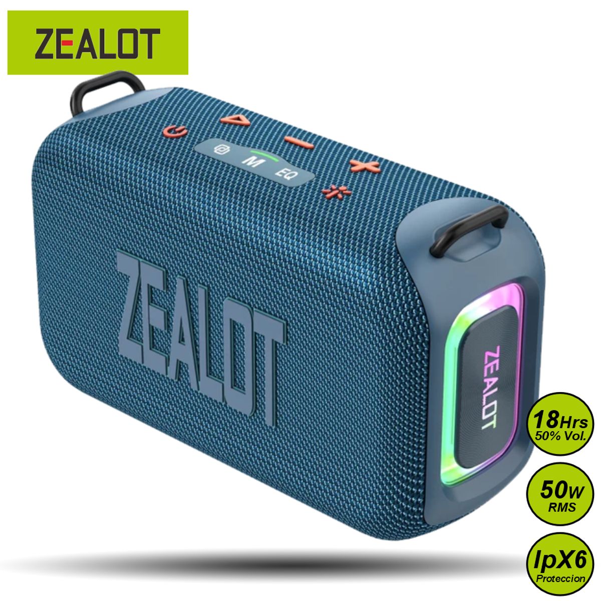 ZEALOT - Parlante Bluetooth Zealot S85 Azul Resistente al Agua 50W
