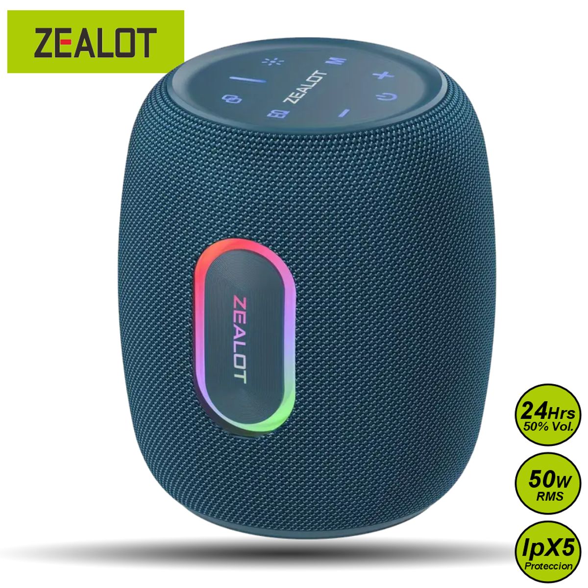 ZEALOT - Parlante Bluetooth Zealot S64 Azul Resistente al Agua 50W