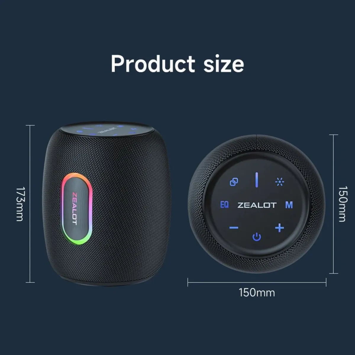 ZEALOT - Parlante Bluetooth Zealot S64 Azul Resistente al Agua 50W