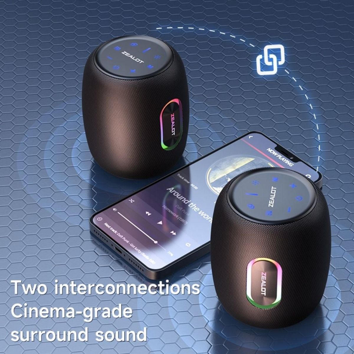 ZEALOT - Parlante Bluetooth Zealot S64 Camuflaje Resistente al Agua 50W