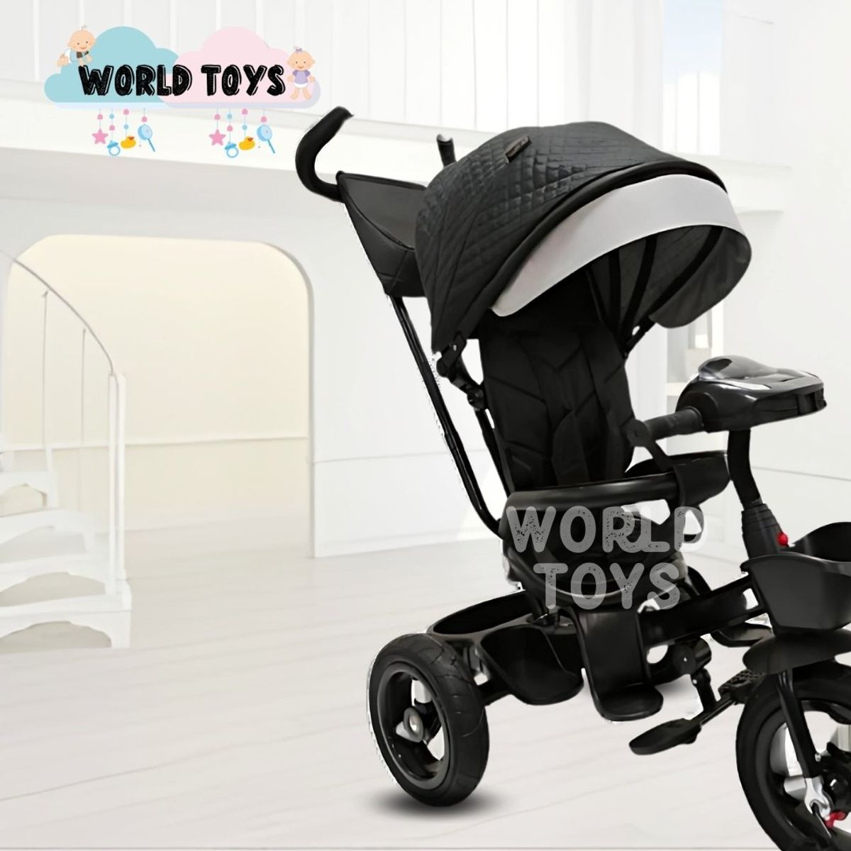 BABY KITS - Triciclo Guiador para Niños «RYMES» Black