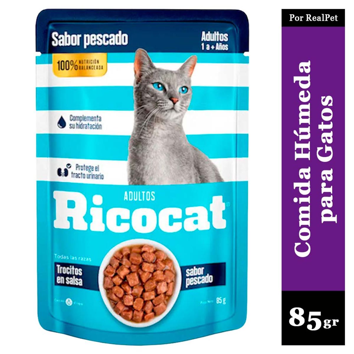 RICOCAT - Comida Húmeda para Gato Ricocat Pescado 85gr
