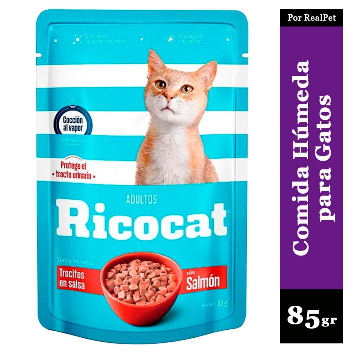 RICOCAT - Comida Húmeda para Gato Ricocat Salmón 85gr