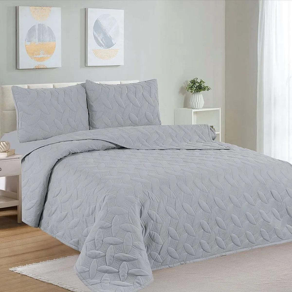 CASATEX - Cubrecama Queen + Juego de Sábanas 100% Algodón - 5 Piezas