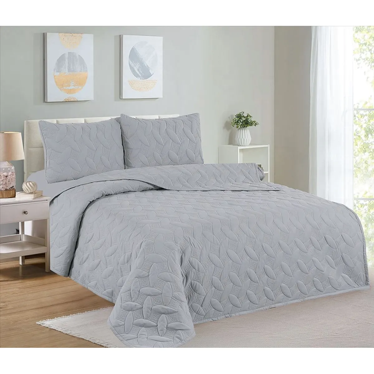 CASATEX - Cubrecama Queen + Juego de Sábanas 100% Algodón - 5 Piezas