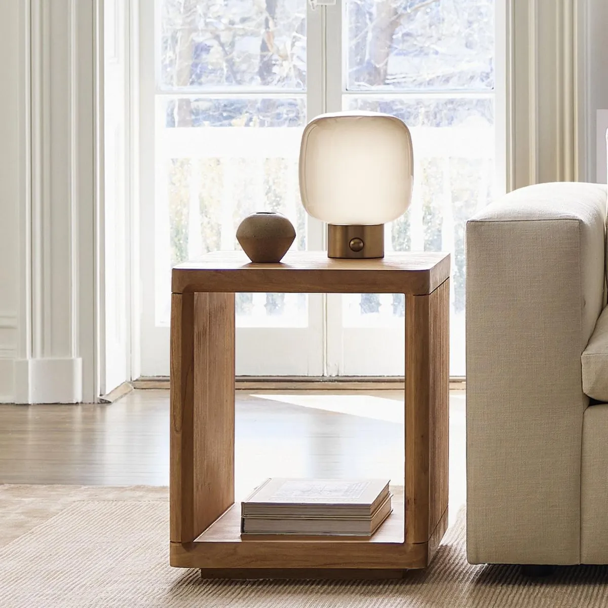 GENERICO - Mesa de Madera Lateral Chiara Oscuro Decoban Hogar