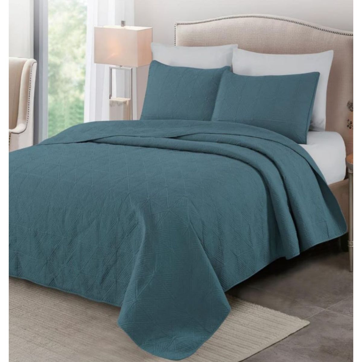 CASATEX - Cubrecama King + Juego de Sábanas 100% Algodón - 5 piezas