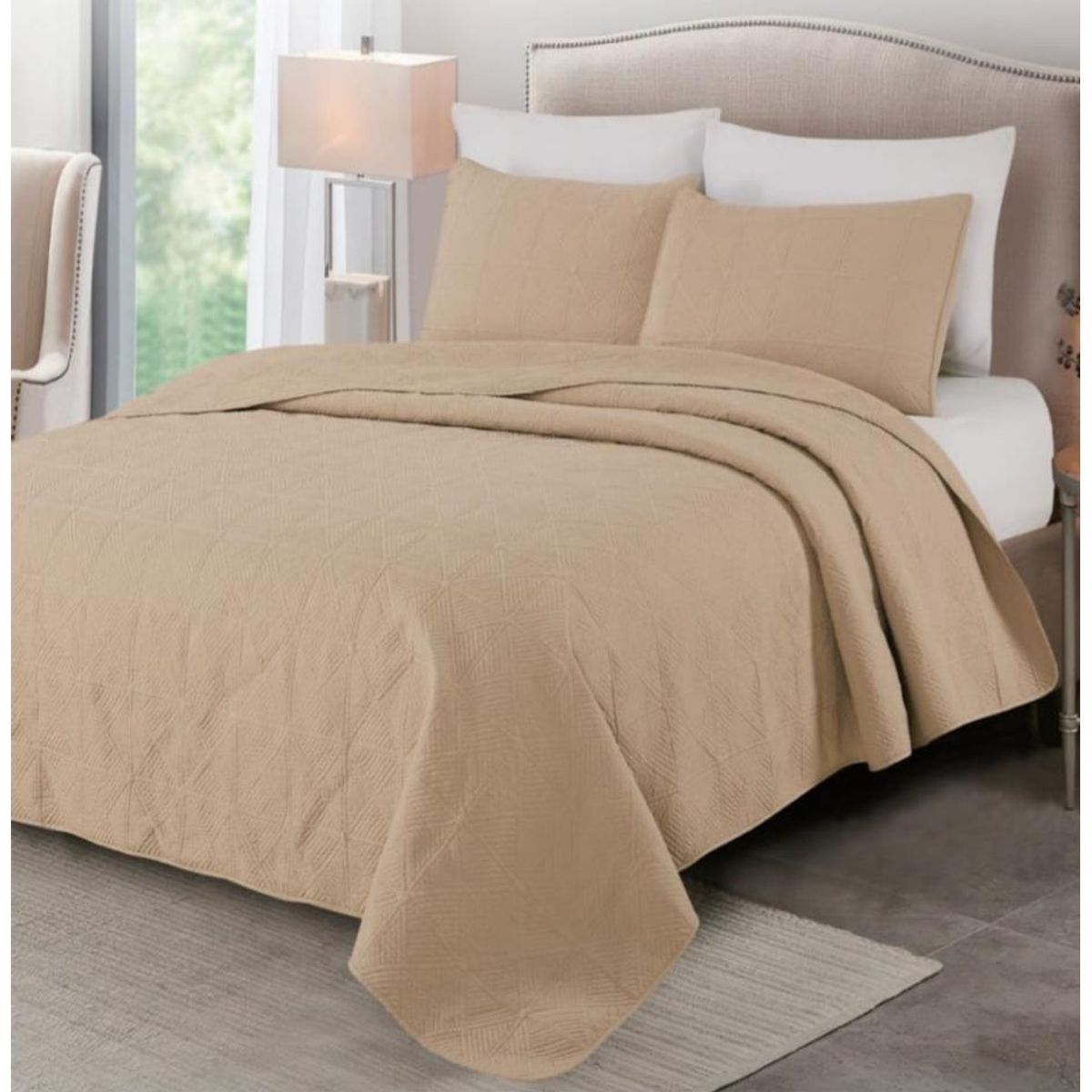 CASATEX - Cubrecama King + Juego de Sábanas 100% Algodón - 5 piezas