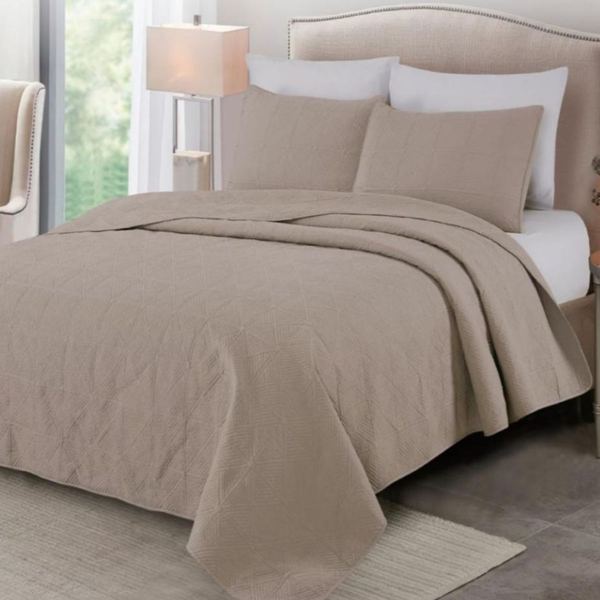 CASATEX - Cubrecama King + Juego de Sábanas 100% Algodón - 5 piezas