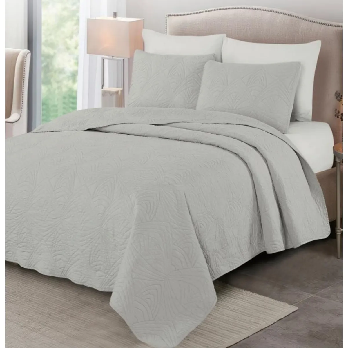 CASATEX - Cubrecama Queen + Juego de Sábanas 100% Algodón - 5 Piezas