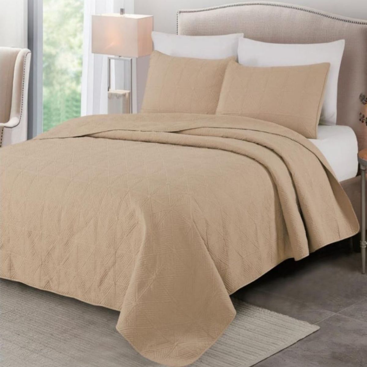 CASATEX - Cubrecama + Juego de sabanas 2 plazas 100% Algodón - 5 Piezas