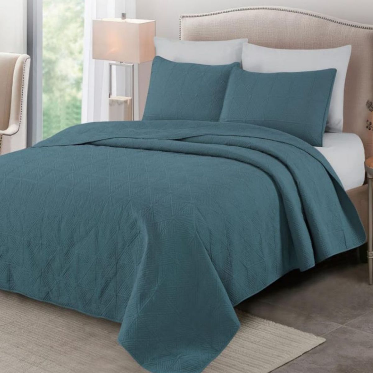 CASATEX - Cubrecama + Juego de sabanas 2 plazas 100% Algodón - 5 Piezas