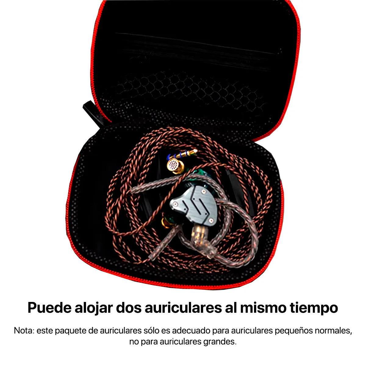GENERICO - Mini Estuche para Auriculares Compacto Resistente Portátil Negro
