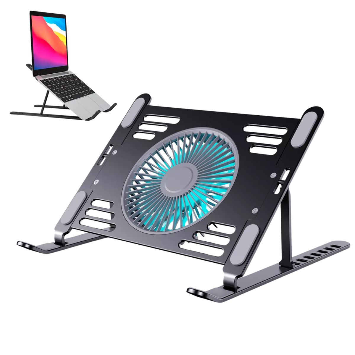 SEISA - Soporte Aluminio Base Cooler Ventilador de Laptop Notebook HZ44