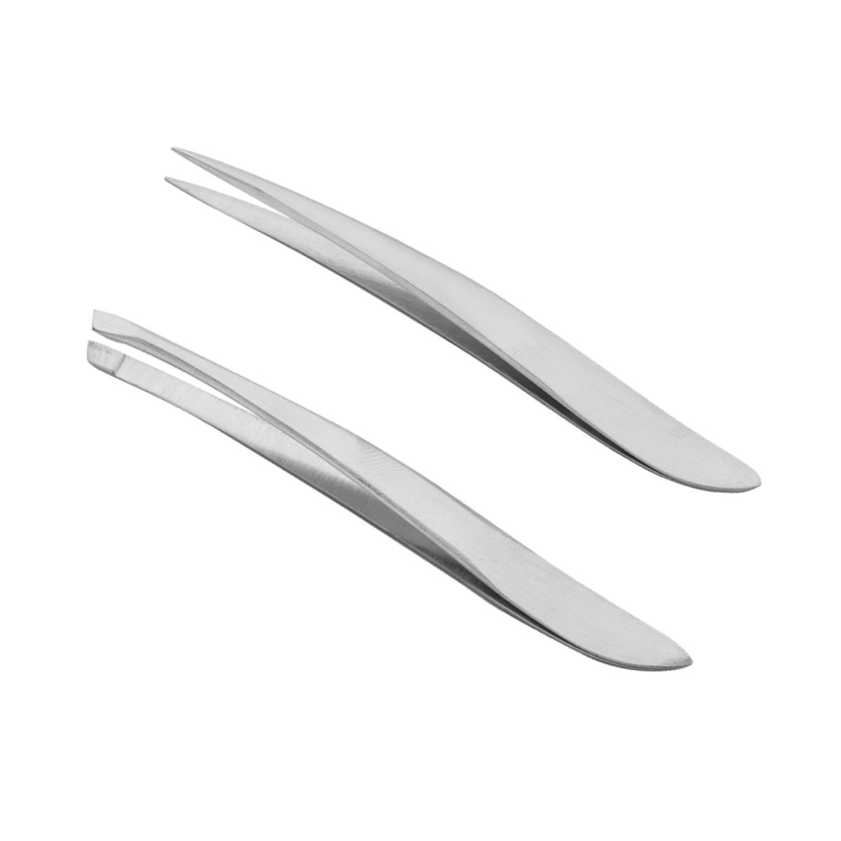 EUPHORIA - Pinzas Depilatorias Punta BISELADA y FINA de Acero Inox