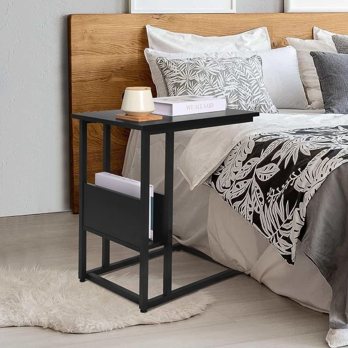 GENERICO - Mesa Auxiliar Industrial Draco Negro Coricha Home